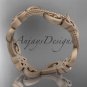 14kt rose gold celtic trinity knot matte finish wedding band, engagement ring CT7138G