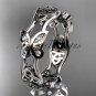 Platinum diamond celtic trinity knot wedding band, butterfly engagement ring CT7153BA
