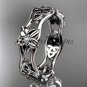 14kt white gold diamond celtic trinity knot wedding band, flower engagement ring CT7153B