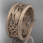 14kt rose gold celtic trinity knot matte finish wedding band, engagement ring CT7293GA