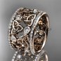 14kt rose gold diamond celtic trinity knot wedding band, bridal ring CT7232B