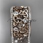 14kt rose gold diamond celtic trinity knot wedding band, bridal ring CT7232B