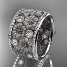 Platinum diamond flower wedding ring, engagement ring ADLR232