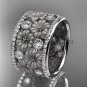 Platinum diamond flower wedding ring, engagement ring ADLR232