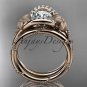 14kt rose gold diamond unique engagement set ADLR166S