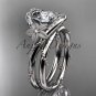 Platinum diamond unique engagement set with a "Forever One" Moissanite center stone ADLR166S