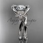 Platinum diamond unique engagement set with a "Forever One" Moissanite center stone ADLR166S