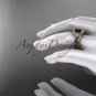 14kt rose gold diamond unique engagement set with a Black Diamond center stone ADLR166S