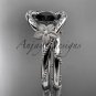 Platinum diamond unique engagement set with a Black Diamond center stone ADLR166S