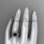 Platinum diamond unique engagement set with a Black Diamond center stone ADLR166S