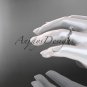 14kt white gold diamond floral wedding ring,engagement ring with a Moissanite center stone ADLR248
