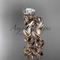14kt rose gold diamond floral engagement set with a Moissanite center stone ADLR248S