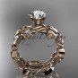14kt rose gold diamond floral engagement set with a Moissanite center stone ADLR248S