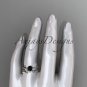 Unique 14kt white gold diamond floral engagement set with a Black Diamond center stone ADLR248S