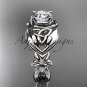 14kt white gold diamond celtic trinity knot wedding ring, engagement ring CT7501