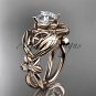 14kt rose gold diamond celtic trinity knot wedding ring, engagement ring CT7501
