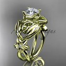 14kt yellow gold diamond celtic trinity knot wedding ring, engagement ring CT7501