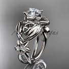 Platinum  diamond celtic trinity knot engagement ring with a Moissanite center stone CT7501