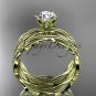 14k yellow gold leaf and vine engagement ring, wedding set ADLR258S
