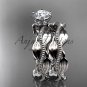 Platinum leaf and vine engagement ring, wedding set ADLR258S