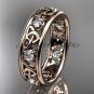 14kt rose gold celtic trinity knot wedding band, engagement ring CT7160B