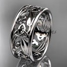 14kt white gold celtic trinity knot wedding band, engagement ring CT7150G