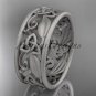 14kt white gold celtic trinity knot wedding band, matte finish wedding band, engagement ring CT7150G