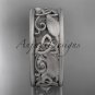 14kt white gold celtic trinity knot wedding band, matte finish wedding band, engagement ring CT7150G