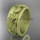 14kt yellow gold engagement ring, matte finish wedding band ADLR417G