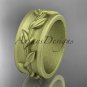 14kt yellow gold engagement ring, matte finish wedding band ADLR417G