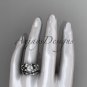 14kt white gold diamond celtic trinity knot wedding ring, butterfly engagement set CT7136S