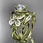 14kt yellow gold diamond celtic trinity knot wedding ring, butterfly engagement set CT7136S