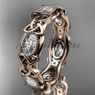 14kt rose gold celtic trinity knot wedding band, engagement ring CT7152B