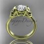 14kt yellow gold diamond unique engagement ring, butterfly ring, wedding ring ADLR514