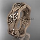 14kt rose gold celtic trinity knot wedding band, engagement ring CT7190GM
