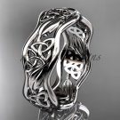 14kt white gold celtic trinity knot wedding band, engagement ring CT7506G