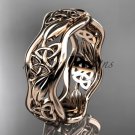 14kt rose gold celtic trinity knot wedding band, engagement ring CT7506G