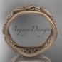 14kt rose gold celtic trinity knot wedding band, matte finish wedding band, engagement ring CT7506G
