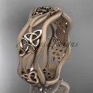 14kt rose gold celtic trinity knot wedding band, engagement ring CT7506GM