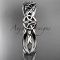14kt white gold celtic trinity knot wedding band, engagement ring CT7505G