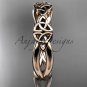 14kt rose gold celtic trinity knot wedding band, engagement ring CT7505G