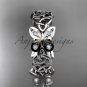 14kt white gold diamond celtic trinity knot butterfly wedding band, engagement ring CT7418B