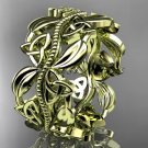 14kt yellow gold celtic trinity knot wedding band, engagement ring CT7188G