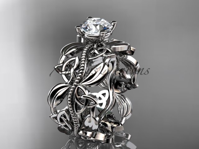 platinum celtic trinity knot wedding ring, engagement ring CT7188