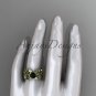 14kt yellow gold celtic trinity knot, engagement ring with a Black Diamond center stone CT7188