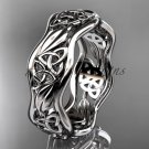 14kt white gold celtic trinity knot wedding band, engagement ring CT7512G