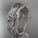 14kt white gold celtic trinity knot wedding band, engagement ring CT7512GM