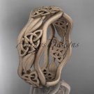 14kt rose gold celtic trinity knot wedding band, matte finish wedding band, engagement ring CT7512G