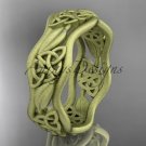 14k yellow gold celtic trinity knot wedding band, matte finish wedding band, engagement ring CT7512G