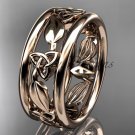 14kt rose gold celtic trinity knot wedding band, engagement ring CT7233G